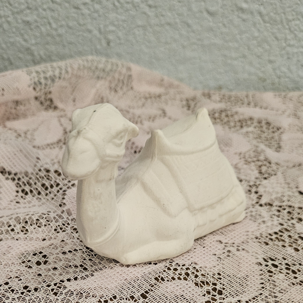 Resting Camel Nativity Figure Unpainted Ceramic Craft Supply - Picture 5 of 10